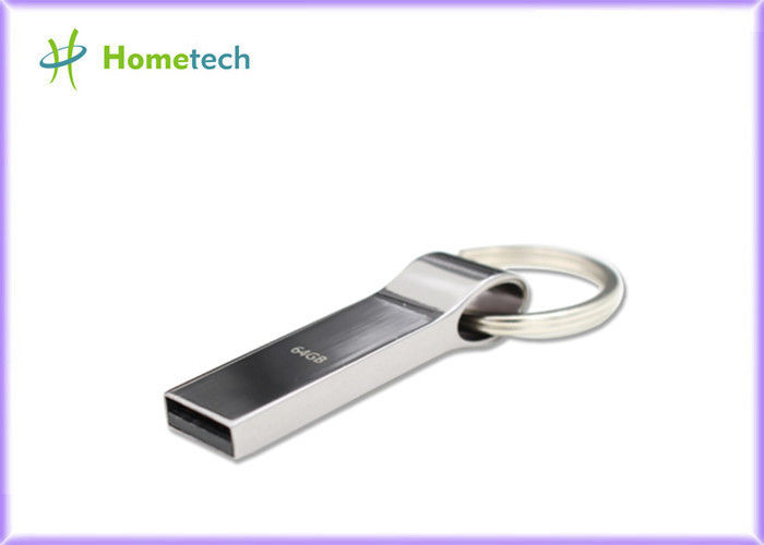 Silver Metal Thumb Drives with key chain / custom printed usb drives