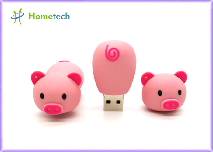 Selamat Keluarga Besar Babi Merah Muda Disesuaikan Usb Flash Drive, Personalized Usb Key Disesuaikan PVC berbentuk USB flash drive 4gb 8g