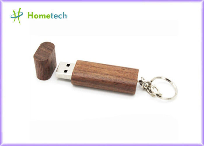 Gantungan Kunci Kayu USB Flash Drive 64GB 32GB Pen Drive Flashdisk Khusus Logo / usb memory stick