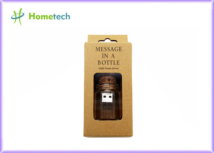 16GB Kayu USB Drive Creative Promotional Crystal Message Bottle Shape