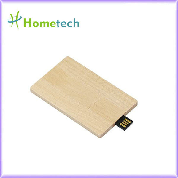 Jalankan Otomatis 64GB Kartu Kayu 148 Mbps USB Flash Drive