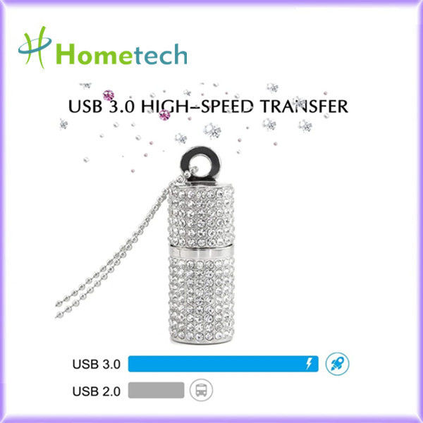 64GB 32GB Memori 16GB Cylindrical Crystal USB Flash Drives