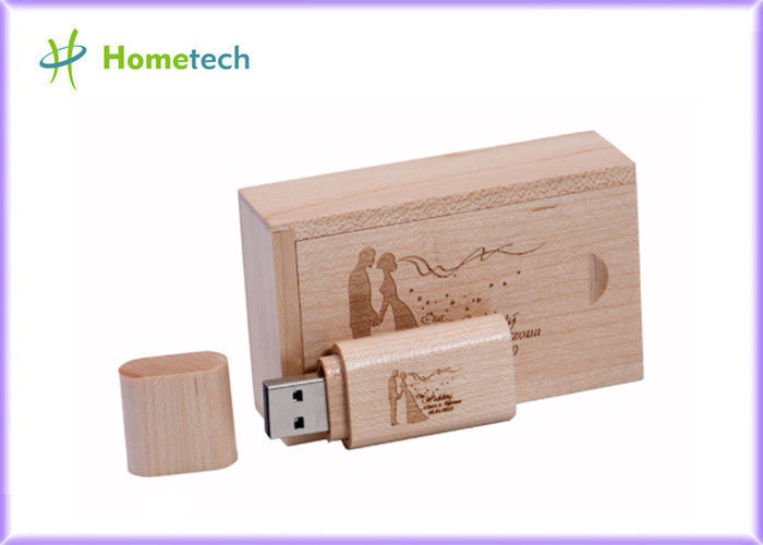 Tongkat USB Pribadi Kayu Ramah Lingkungan 8GB USB 3.0 Untuk Fotografer
