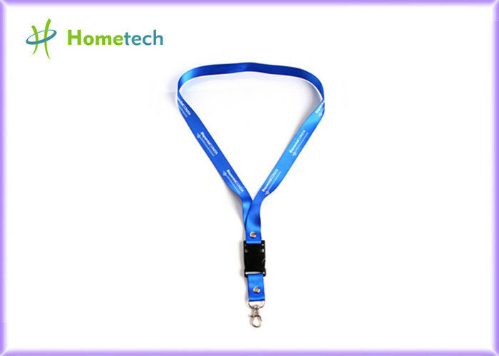 Advertising Blue Lanyard USB Stick 16GB Flash Drive Memori yang Disesuaikan untuk insinyur / perancang