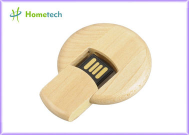 Beli Round shape real capacity Wooden USB Flash Drive , micro wooden thumb drive pembuatan online