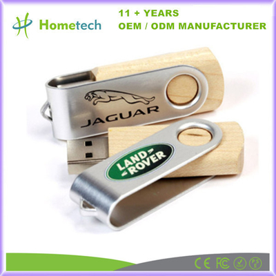 Beli Windows/Mac OS/Linux Kompatibel 256GB Wood Twist USB Flash Drive dengan Desain Kayu Klasik pembuatan online