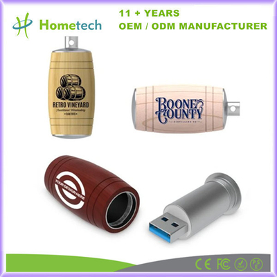 Beli Wood Color USB Flash Drive 8GB-256GB Wine Bucket Shape dengan antarmuka USB 2.0/3.0 pembuatan online