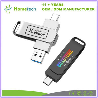 Beli Kecepatan tinggi 500 MB/s Metal Waterproof USB C Flash Drive Waterproof Kapasitas besar pembuatan online
