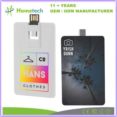 Beli USB C Flash Drive Berbentuk Kartu Kredit Portable Dengan Casing Logam tahan lama Untuk penyimpanan digital pembuatan online