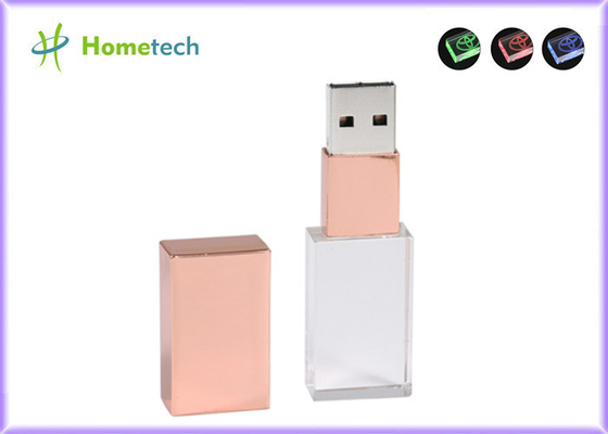 Beli Kecepatan tinggi USB2.0 / 3.0 bentuk kustom USB flash drive promosi LED kristal USB flash drive untuk hadiah bisnis pembuatan online