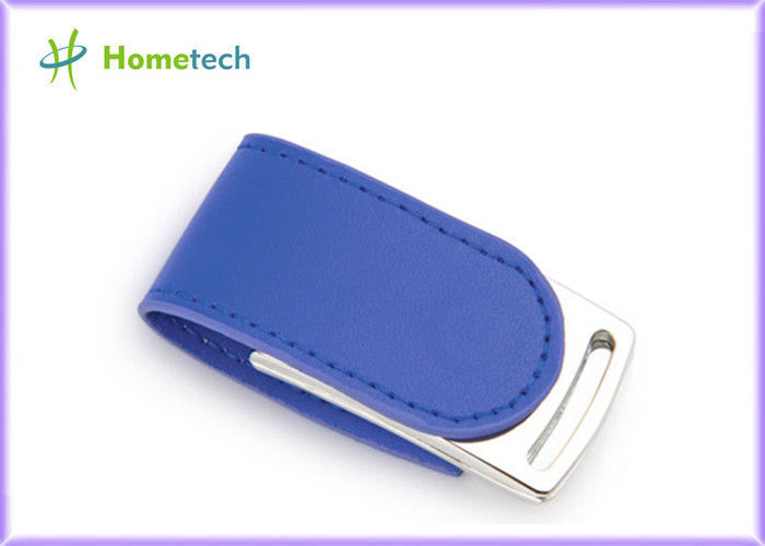 CE Blue Eco Leather USB Flash Disk 4GB For Promotional Product