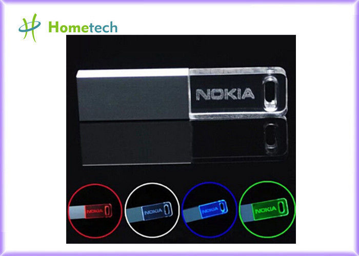3D customized logo crystal glass 8gb usb flash drive 2.0 to 3.0 with led light