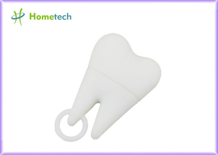 PVC Teeth Shape Customized USB Flash Drive With 1GB~128GB Capacity , White Color
