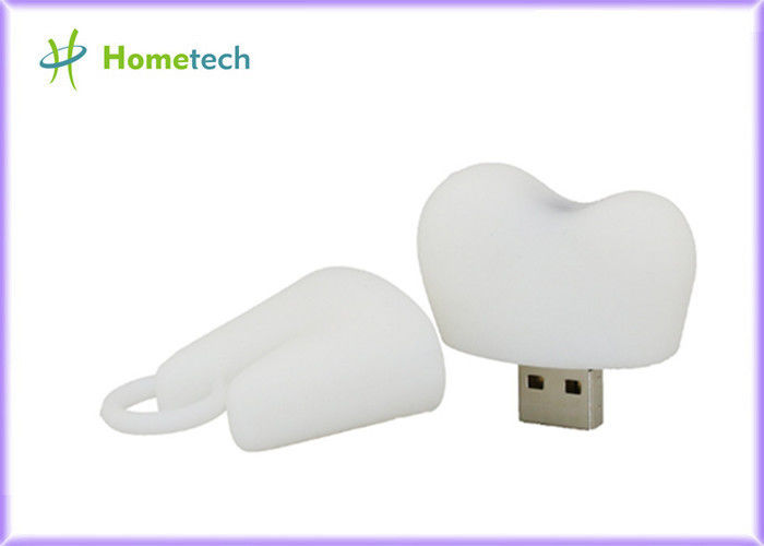 PVC Teeth Shape Customized USB Flash Drive With 1GB~128GB Capacity , White Color