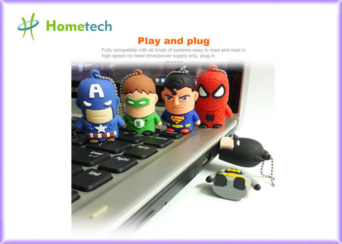 Hero Series Kartun Usb Flash Memory, Usb 2.0 Memory Stick Pvc Atau Soft Plastic Material