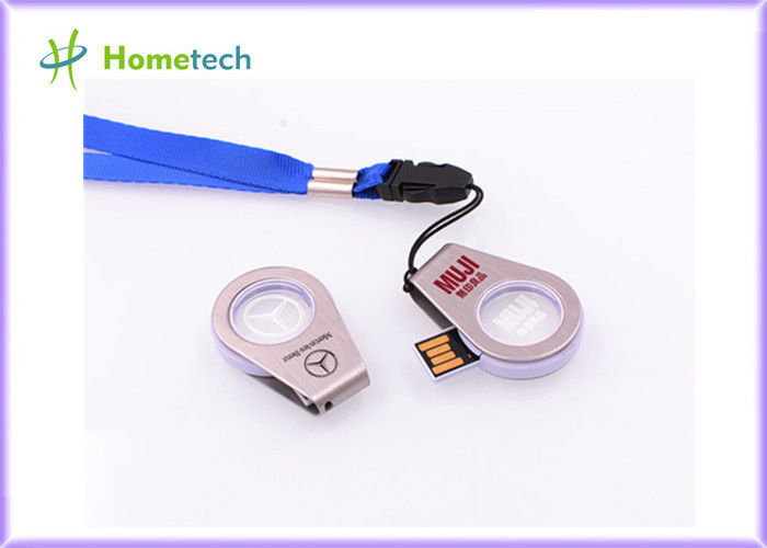 360 ° berputar cahaya USB akrilik Ukuran Mini Metal / Acrylic Putar USB Flash Drive Perekam Dukungan USB 2.0 Dengan Lampu LED