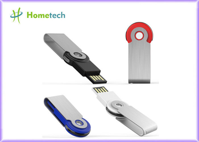 Swivel Light Up Plastik USB Flash Drive Multi Kapasitas Logo Kustom ABS + Bahan Logam