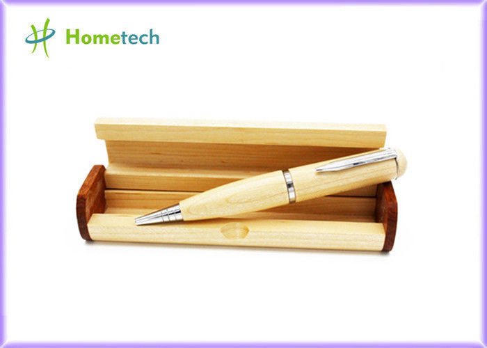 Maple Wood Pen USB Flash Drive Perekam, Laser Pointer Ball Pen Massal USB Memory Drive