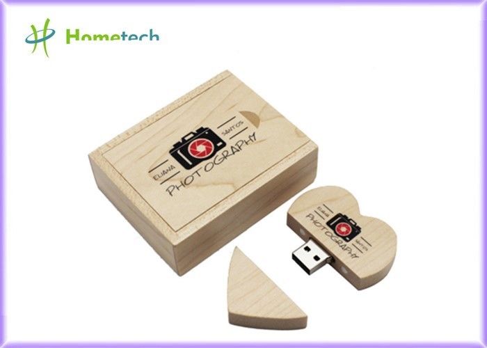 ECO Kayu USB Flash Memory Stick Pen 64GB LOGO Kustom Pencetakan Warna Penuh Tahan Air