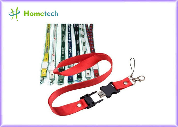 Hadiah berkualitas tinggi promosi dicetak tali leher lanyard, USB flash drive untuk pekerja pabrik