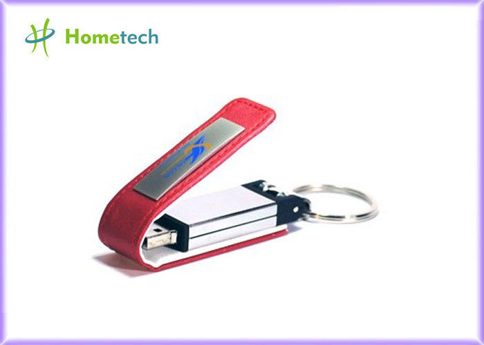 High Capacity 8GB Leather USB Flash Disk , Memory Stick Thumb Drive