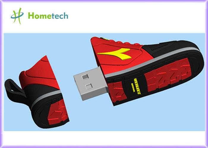 Sneaker merah berbentuk 4GB / 8GB USB Flash Drive yang Disesuaikan Sepatu olahraga Tombol USB / Pen Drive kustom 2GB -8GB