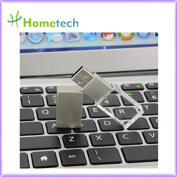 Kecepatan tinggi USB2.0 / 3.0 bentuk kustom USB flash drive promosi LED kristal USB flash drive untuk hadiah bisnis