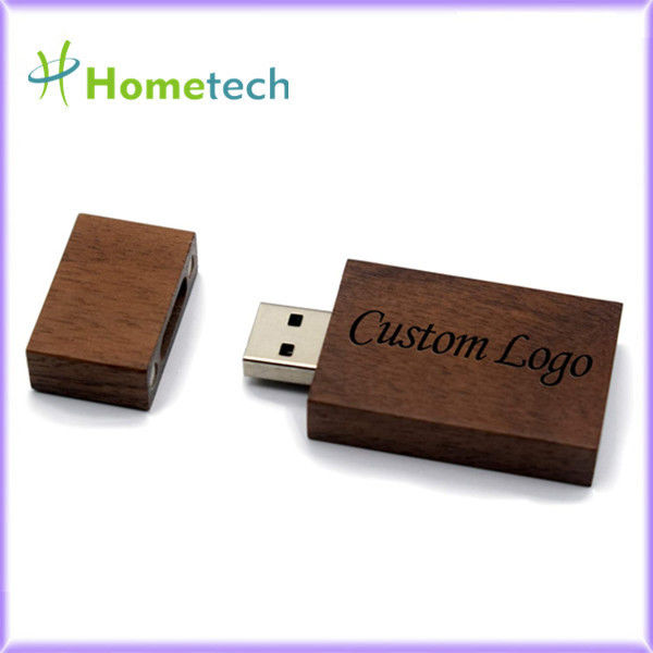 Terukir USB 2.0 EPS 128GB 64GB 10MB / S Kayu Flash Drive FCC