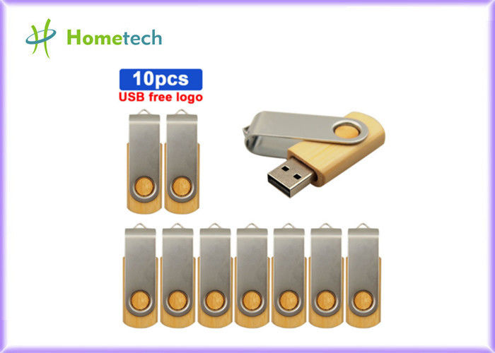 USB 2.0 3.0 Logam Bambu Kayu USB Stick Logo Kecepatan Tinggi Disesuaikan Ramah Lingkungan