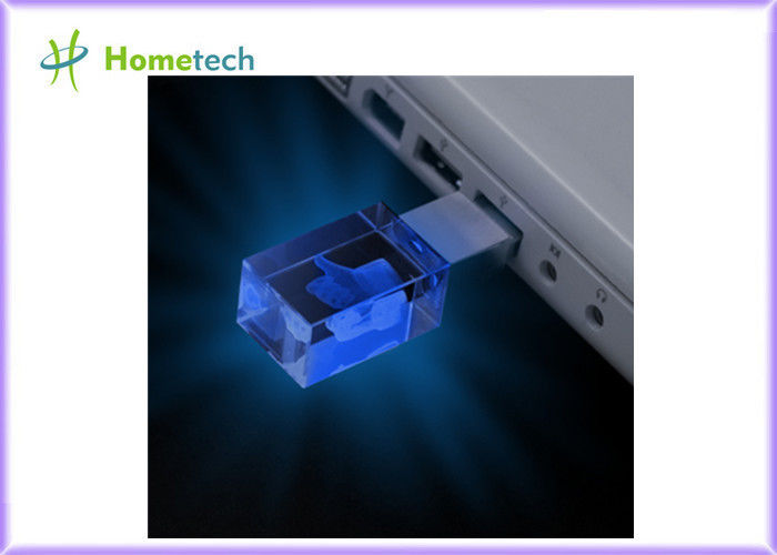 16GB Transparan Crystal Heart Shaped Usb Flash Drive Dengan Led Light Di dalamnya logo yoru sendiri diukir