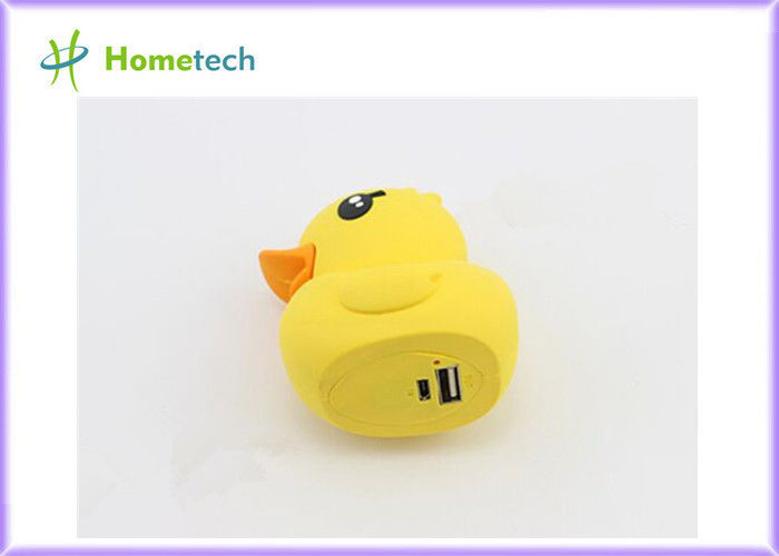 Rubber Ducky Yellow Portable Lipstick Power Bank , 2600mAh External Battery Charger