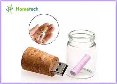 Transparent Wood Glass Message In A Bottle Usb Flash Drive 4GB 8GB