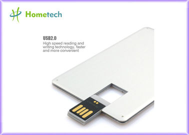 Micro Customized metal Kartu Kredit Usb Flash Drive 2GB / 4GB / 8GB / 16GB