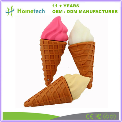 Disesuaikan PVC Ice Cream USB Flash Drive 1GB 2GB 4GB USB 2.0 Cartoon Memory Stick