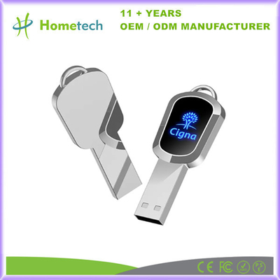 LED Light Rugged Silver Metal USB 3.0 Flash Drive untuk penyimpanan data -40-85C A Grade Chip