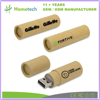 Eco Friendly Daur Ulang Kertas USB Flash Drive Berikan Hadiah Dengan Pencetakan Untuk Promosi Chip Kelas