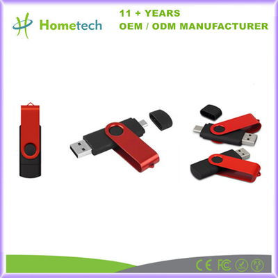 Swivel USB C Flash Drive 8GB - 256GB 2 In 1 OTG USB 3.0 Drive Memori Stick Tipe C Untuk Ponsel