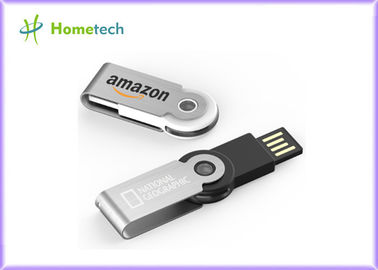 Swivel Light Up Plastik USB Flash Drive Multi Kapasitas Logo Kustom ABS + Bahan Logam