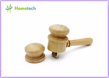 Palu Berbentuk Kayu USB Flash Drive 30PCS Logo Custom Laser / Terukir