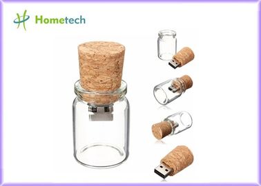 Botol Kaca Kayu USB Flash Drive 2.0 Untuk Hadiah Pernikahan 4GB 8GB