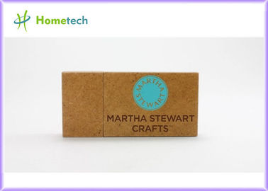 Mencetak Logo Rectangle Wooden usb Flash Drive 1GB hingga 32GB dengan logo laser engrave