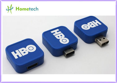 Square Swivel Promosi USB Flash Drive Bergaya OEM Plastik mini USB flash drive key