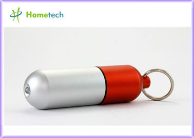 Hadiah dokter perak & merah 4GB kustom indah logam Paduan aluminium promosi pil KB berbentuk USB Flash drive