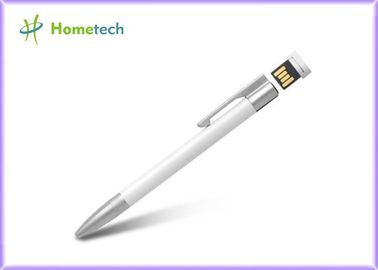Hitam / Putih Ballpoint Pen Drive Berkecepatan Tinggi 16GB USB 2.0 Customized Metal Mateial