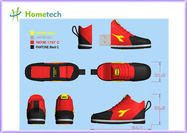 Sneaker merah berbentuk 4GB / 8GB USB Flash Drive yang Disesuaikan Sepatu olahraga Tombol USB / Pen Drive kustom 2GB -8GB