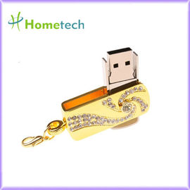 Flashdisk 32 GB Pen Drive Memory Stick Emas Stainless Steel Gantungan kunci Rotary 8gb 16gb