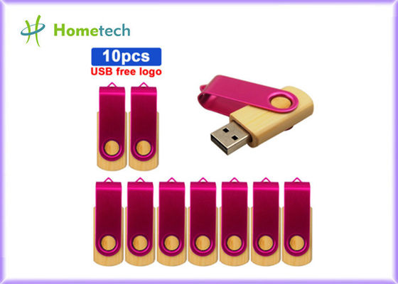 USB 2.0 3.0 Logam Bambu Kayu USB Stick Logo Kecepatan Tinggi Disesuaikan Ramah Lingkungan