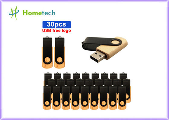 Berkapasitas Penuh Logam Kayu Usb Flash Drive Putar CE FCC RoHS bersertifikat