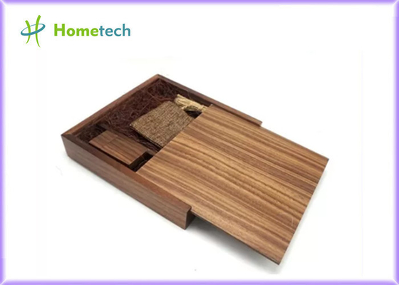 Walnut Album Kayu USB 2.0 32GB Ramah Lingkungan Kotak Kayu Berukir Multifungsi Flashdisk Usb Cetak Foto Kotak Hadiah