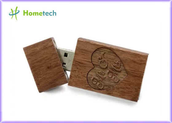 Penyimpanan Data Membaca 148 Mbps 16GB Kayu USB Flash Drive
